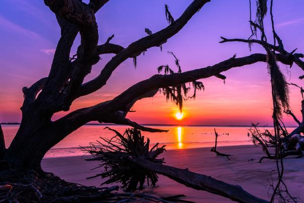 St. Andrews Beach on Jekyll Island at sunset