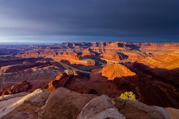 A panoramic view of the Colorado River from Dead Horse Point State Park near Moab, Utah.