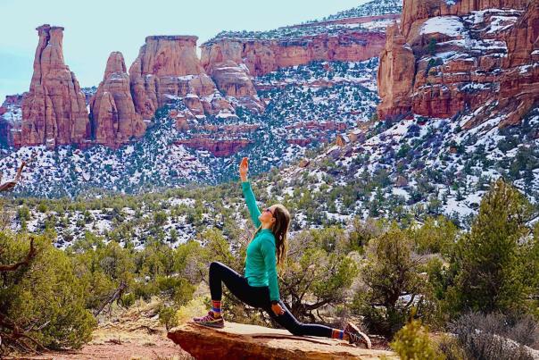 Woman Posing in Snowy Colorado National Monument