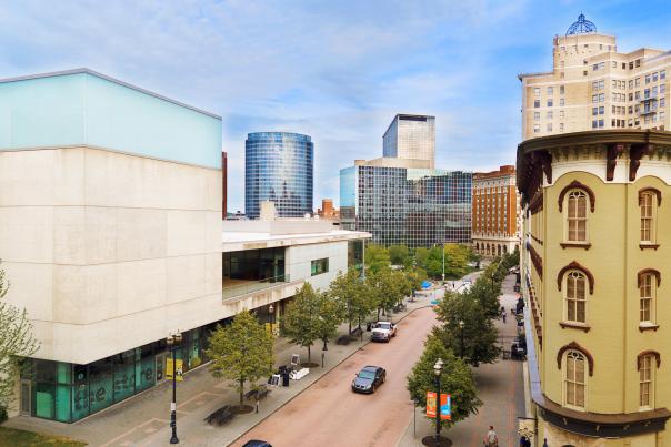 Bird's eye view of downtown Grand Rapids