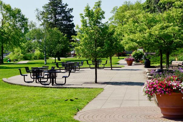 John Collins Park offers access to the paved Reeds Lake Trail.