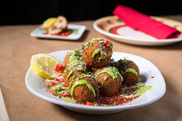 During RWGR, consider Amore's Arancini (risotto fritters topped with spinach aioli) for your appetizer course.