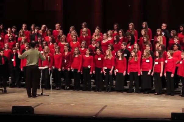 Students perform at DeVos Hall at the Michigan Music Conference