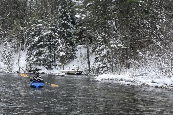 Winter kayaking