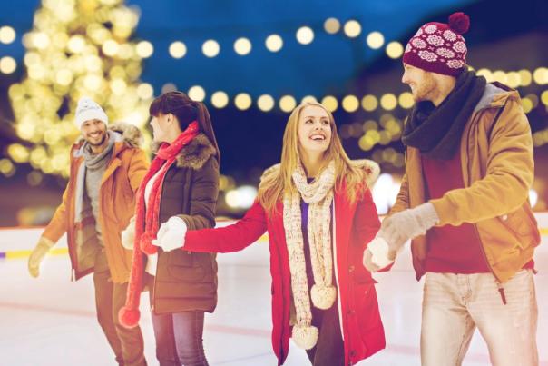 People skating on an ice rink