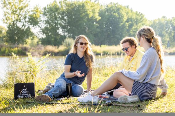Friends Picnicking in the Park