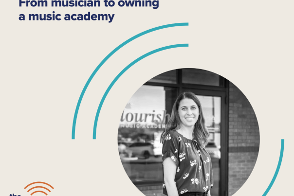 Greeley Business Beat Podcast Episode 8 Cover Photo of Nicole Harwell (Former owner of Flourish Music)