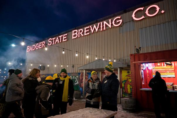 Badger State Brewing Co. tailgate outside