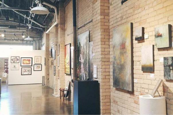 Display of art at The Art Garage in Green Bay