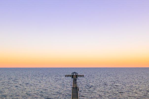 Coastal Mississippi pier sunset
