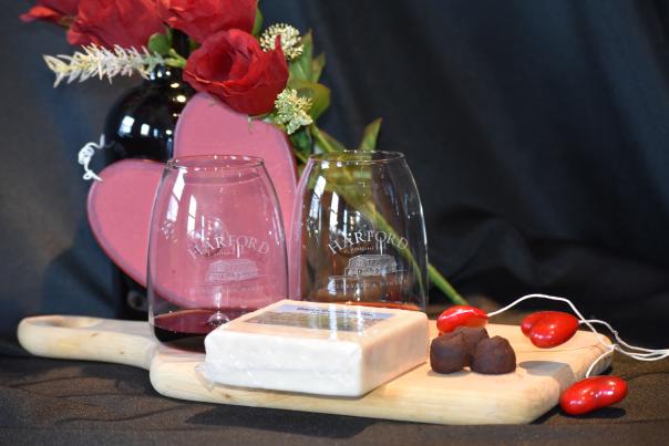 Valentine's Day Wine Cheese and Chocolate Plate at Harford Winery