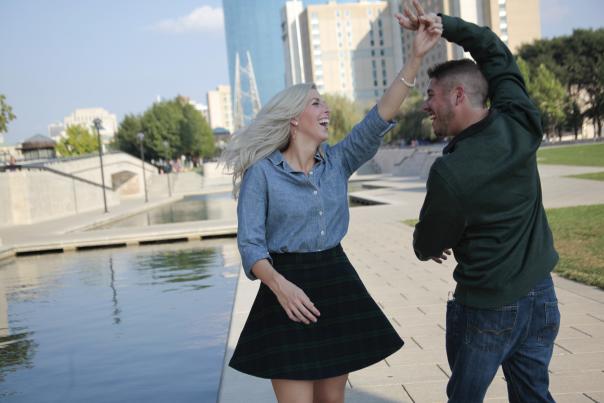 Rose & Matt dancing engagement wedding