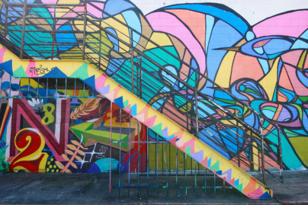 Staircase At Graffiti Park In Houston, TX