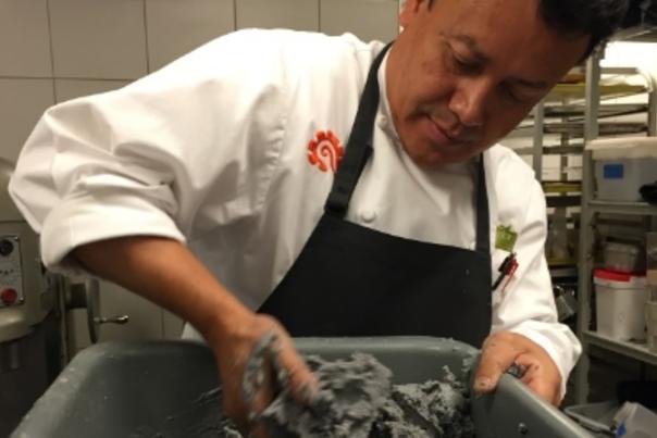 Hugo Ortega making tortillas