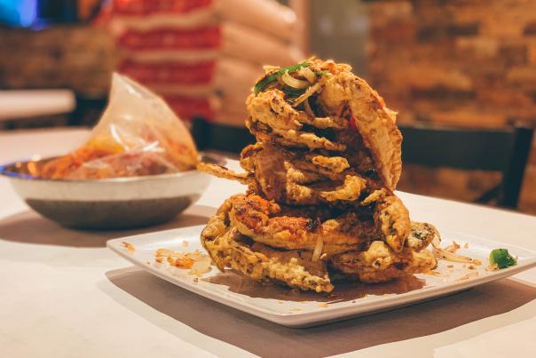 Crawfish and Noodles Restaurant Dish - Blue Crab