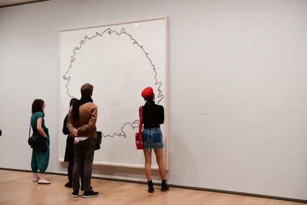 People observing Art at Menil Drawing Institute in Houston