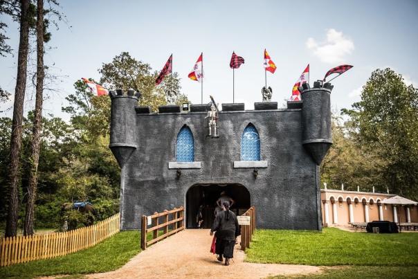 People Near A Castle Set At The Houston Ren Fest