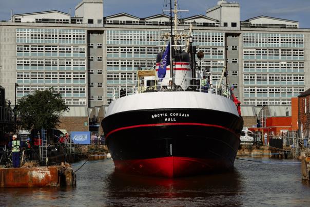The Arctic Corsair berthed in North End Shipyard