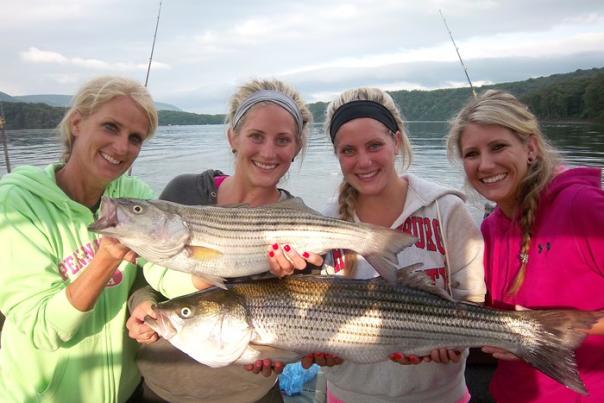 ladies catching fish