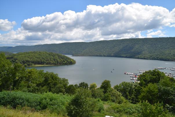 The Raystown Lake Visitors Center deck view