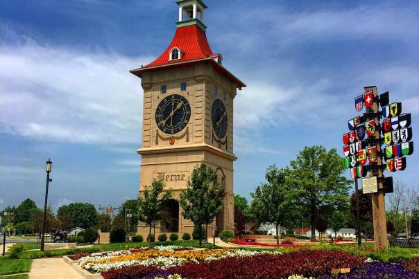 Berne Clock tower at the Muensterberg Plaza Adams County