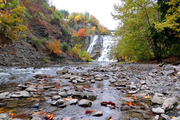 Ithaca Fall autumn rock path