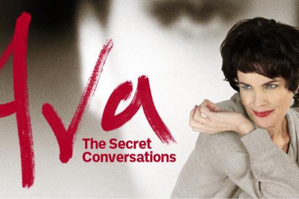 Banner image of Elizabeth McGovern in character as Ava Gardner for the play titled Ava: The Secret Conversations