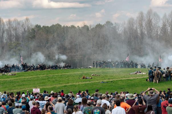 Pano of the battlefield at a Bentonville Battlefield State Historic Site Reenactment Event, Four Oaks, NC.