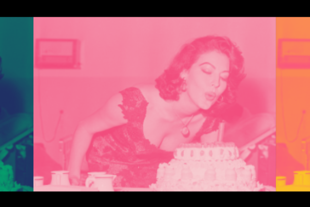 Multicolor Ava Graphic with Birthday Cake