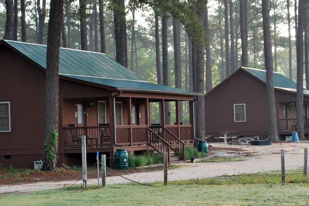 Two cabins visitors can stay in at Howell Woods in Four Oaks, NC.