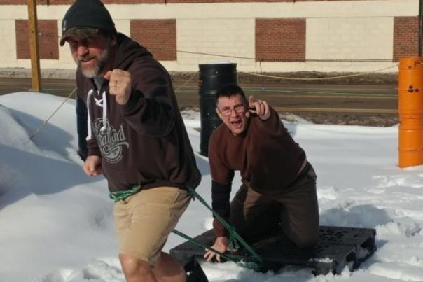 Human dogsled