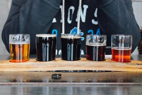 A flight of beer