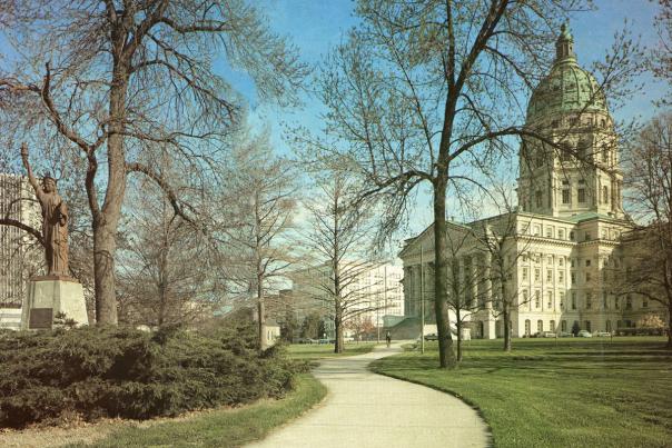 Exterior photo of Kansas capitol 1971