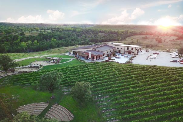 An aerial look at liquid art winery in Manhattan