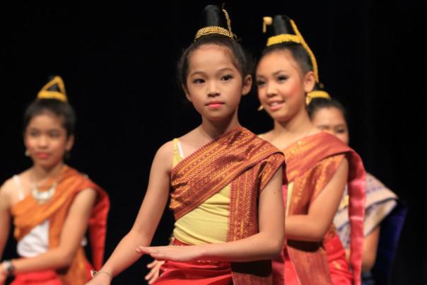 Group of children put on a performance during the Wichita Asian Festival