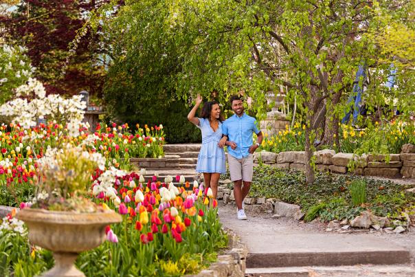 Couple strolls through the Bartlett Arboretum in Belle Plaine