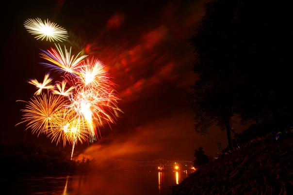 Fireworks show at Amelia Earhart Festival