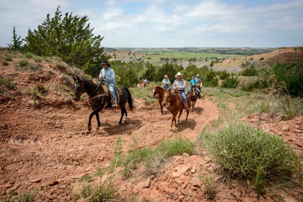 People On Horseback Enjoying The Gypsum Hills Trail Ride