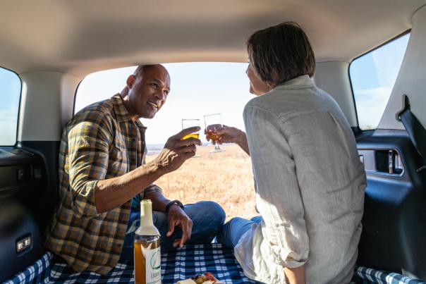 Couple Enjoys Wine at Flint Hills