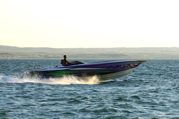 Boating at the lake