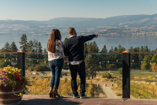 Couple enjoying the view at Summerhill Pyramid Winery 1