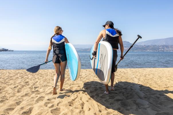 People Paddle Boarding at Rotary Beach Okanagan Lake 2