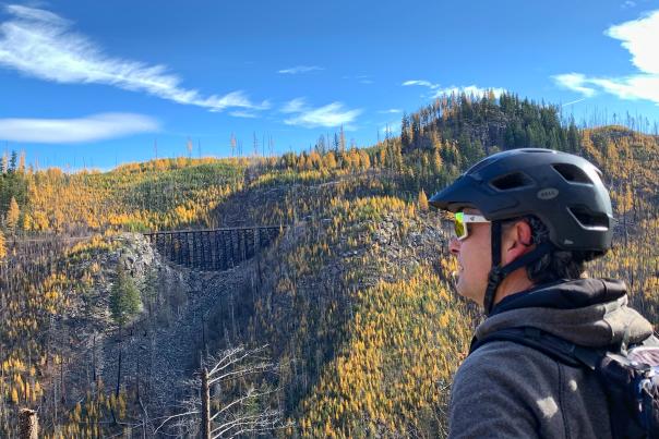 Biking Myra Canyon during Larch Season