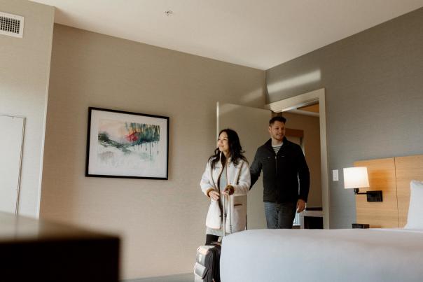 Couple in hotel room at Hyatt Place