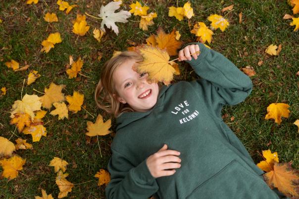 Heather Forest Green Love for Kelowna Youth Hoodie 3