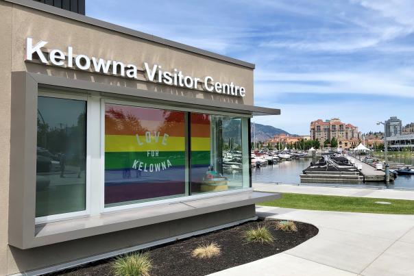 Kelowna Visitor Centre Pride Banner