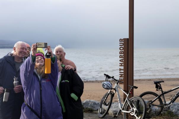People taking Selfie at Fenit Harbour