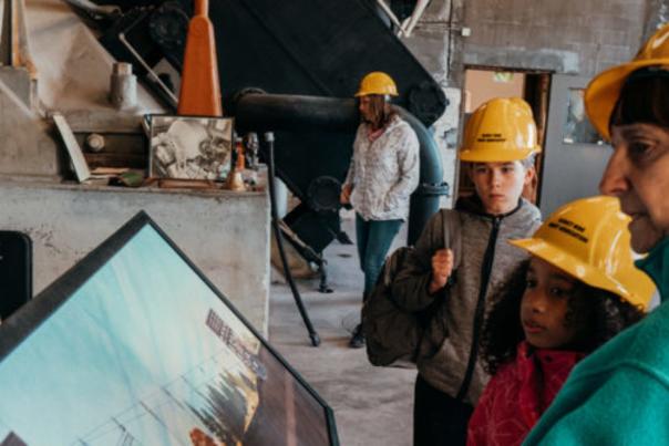 A group tour of a museum in the Keweenaw