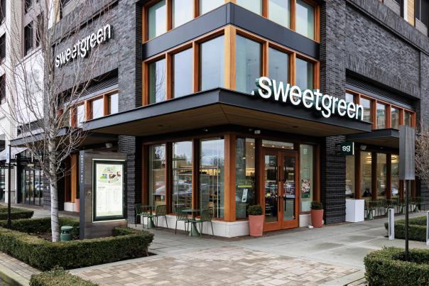 Photo of building with Sweetgreen logo