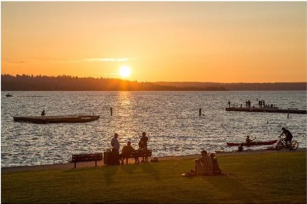 Sunset at Park along Lake Washington